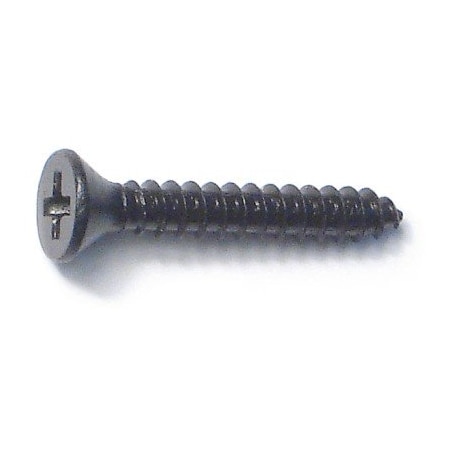Midwest Fastener Sheet Metal Screw, #4 x 3/4 in, Black Steel Flat Head Phillips Drive, 35 PK 79512